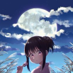 This is a pixiv picture whose title is 月より.
