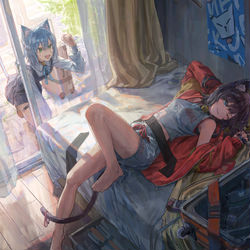 This is a pixiv picture whose title is 早朝出発のはずなのに.