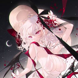 This is a pixiv picture whose title is 夜の海.