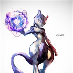 This is a pixiv picture whose title is ミュウツー.