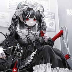 This is a pixiv picture whose title is 診察待ち.