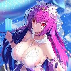 This is a pixiv picture whose title is 水着スカディ様.