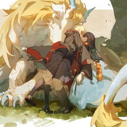 This is a pixiv picture whose title is 都這樣還不親一個我摁著你們親😭.