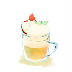 This is a pixiv picture whose title is りんごのアイスドリンク.