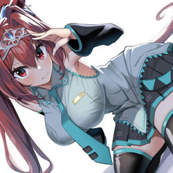 This is a pixiv picture whose title is 初音ミクさん（大嘘）.