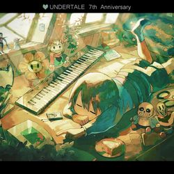 This is a pixiv picture whose title is Undertale7周年.