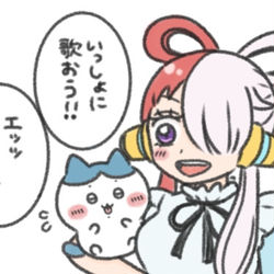This is a pixiv picture whose title is ウタワールドに迷い込んだハチワレちゃん.