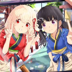 This is a pixiv picture whose title is リコリス・リコイル.