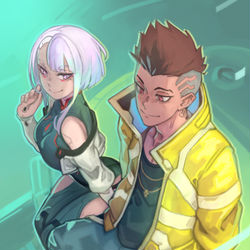 This is a pixiv picture whose title is Cyberpunk Edgerunners.