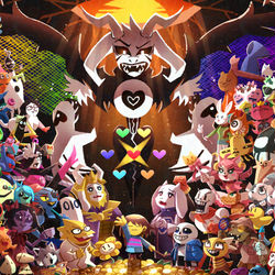 This is a pixiv picture whose title is UNDERTALE７周年記念絵.