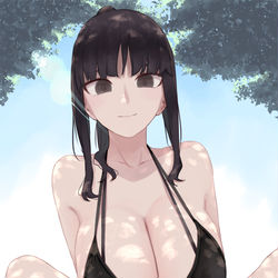 This is a pixiv picture whose title is 人事のお姉さん『夏の終わり』.