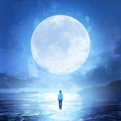 This is a pixiv picture whose title is 月の道標.