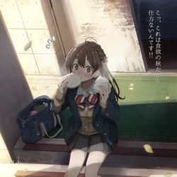 This is a pixiv picture whose title is 好きな人にいっぱい食べてるのを見られた.