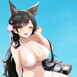 This is a pixiv picture whose title is 水着愛宕（skeb）.