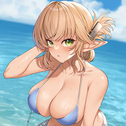 This is a pixiv picture whose title is 常夏のエルフ.