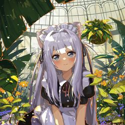 This is a pixiv picture whose title is 植物園ぬこ.