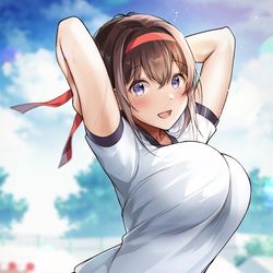 This is a pixiv picture whose title is 躍動感がものすごい、はわわJKちゃん.