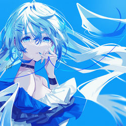 This is a pixiv picture whose title is 君の青.
