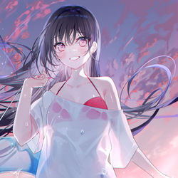 This is a pixiv picture whose title is 9.👙 「運命の赤い糸...ってやつ？」.