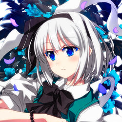 This is a pixiv picture whose title is 花舞う妖夢ちゃん！.
