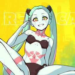 This is a pixiv picture whose title is サイバーパンク：エッジランナーズ　レベッカ.