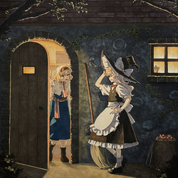This is a pixiv picture whose title is 魔女の口実.
