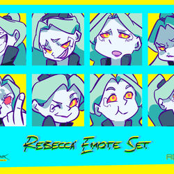 This is a pixiv picture whose title is CP:Edgerunners - Bec Emote Set.