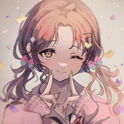 This is a pixiv picture whose title is ギャル雛菜💘.