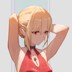 This is a pixiv picture whose title is Lycoris Recoil.