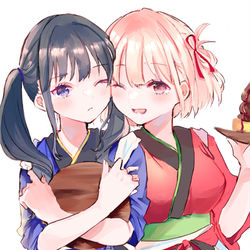 This is a pixiv picture whose title is リコリコ観ました.