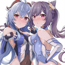 This is a pixiv picture whose title is 刻晴&甘雨 レースクイーン.