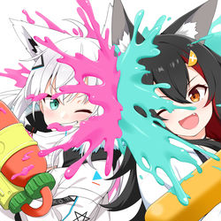 This is a pixiv picture whose title is フブミオ大戦争.