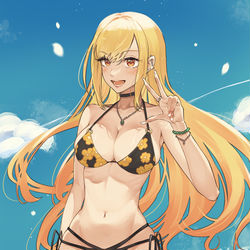 This is a pixiv picture whose title is 喜多川 海夢.