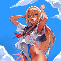 This is a pixiv picture whose title is 白水着コウハイちゃん.