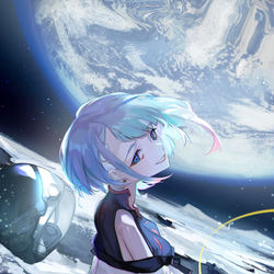 This is a pixiv picture whose title is 月にも連れて行きたい.
