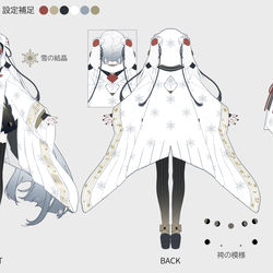 This is a pixiv picture whose title is 「設定補足」雪ミク2018～タンチョウ巫女～.