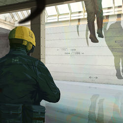 This is a pixiv picture whose title is 頭上注意.