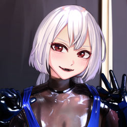 This is a pixiv picture whose title is 最強カワイイラバースク水あくまちゃん.