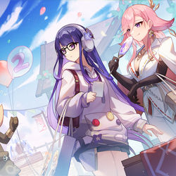 This is a pixiv picture whose title is 原神2周年おめでとうございます！.