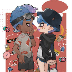 This is a pixiv picture whose title is 香菸🐙與糖🦑.