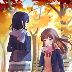 This is a pixiv picture whose title is 秋風に君に逢う.