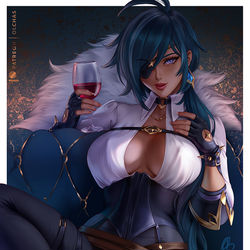 This is a pixiv picture whose title is Female Kaeya / ガイア・アルベリヒ.