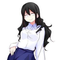 This is a pixiv picture whose title is 陰キャ黒髪女子を描いてみました。.