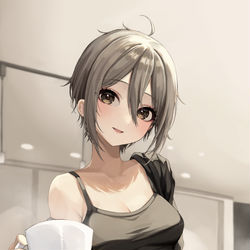 This is a pixiv picture whose title is 「おはよー、おねぼうさん？」.