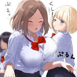 This is a pixiv picture whose title is くしゃみするたびおっぱいが揺れる子.