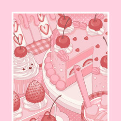 This is a pixiv picture whose title is 🍰🍓💕🍒.