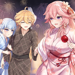 This is a pixiv picture whose title is 稲妻デート.