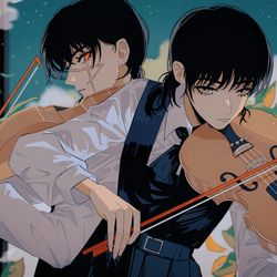 This is a pixiv picture whose title is 夜朝奏鸣曲🎻🎶.