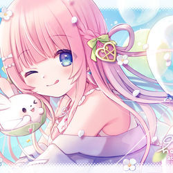 This is a pixiv picture whose title is ゜.✨🍃🎈🍑🐰🎈🍃✨. ゜.