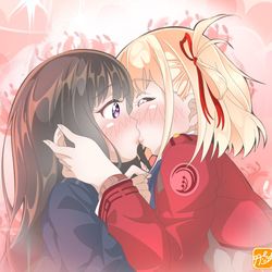 This is a pixiv picture whose title is 【リコリコ】ハッピーエンドｲﾁｬｲﾁｬ((っ´ω`)♥(´ω`⊂.